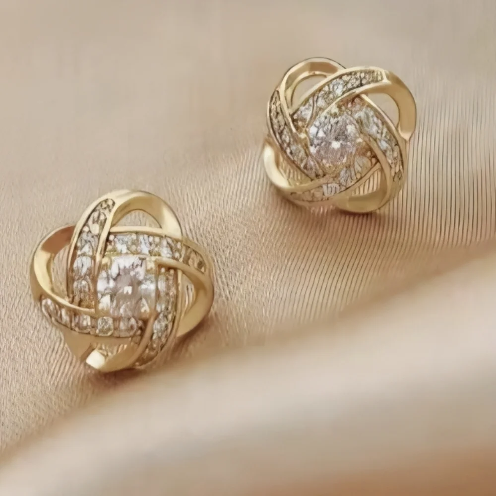NEW Gold Cubic Zirconia Earrings